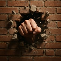 breaking through a wall