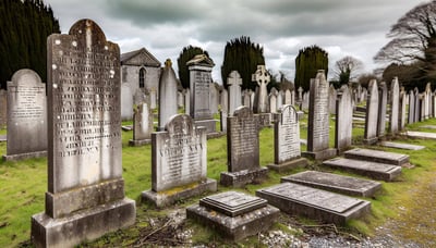 grave stones in a row