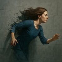 someone gliding through a wall make it a woman and have her going left ot right