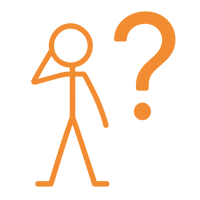 stick man with a question mark make the stick person orange
