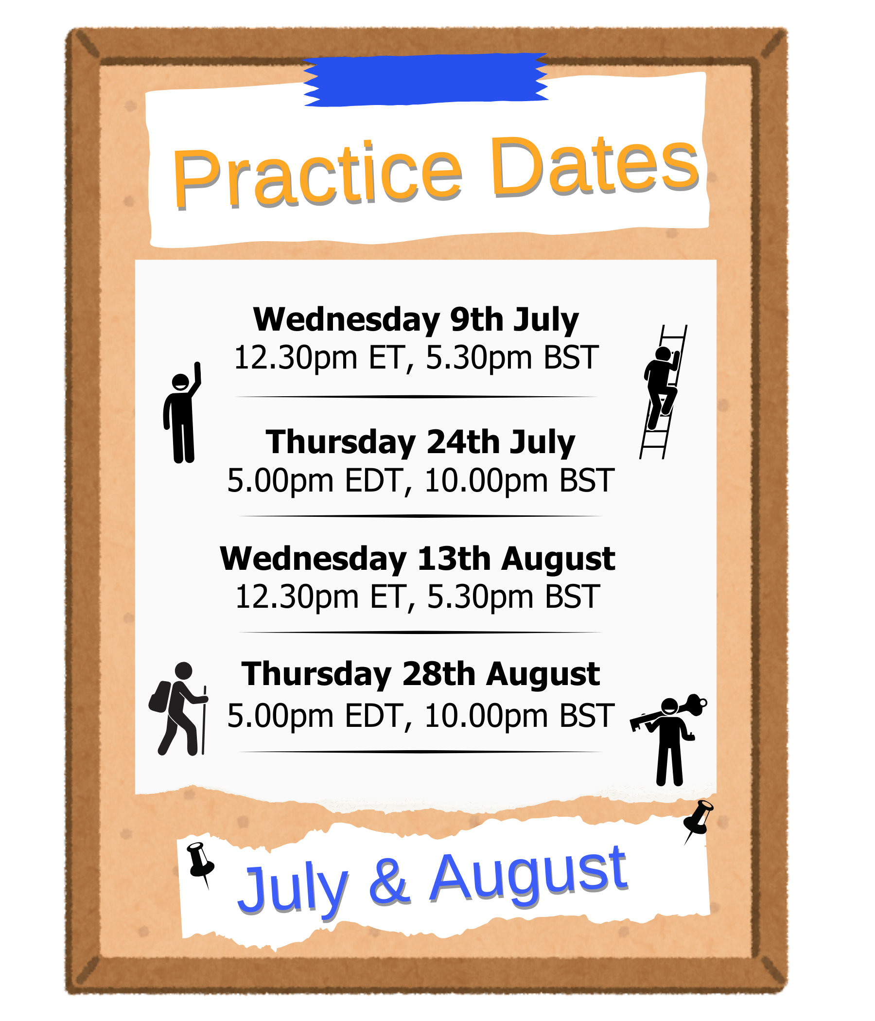 Unp coming practice sessions JUly August 2025-1